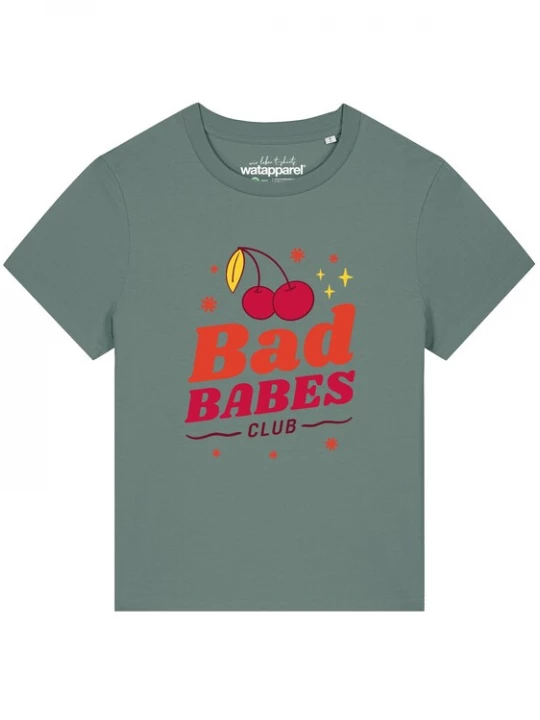 Foto van product Watapparel Shirt 'Bad babes club' groen / rood