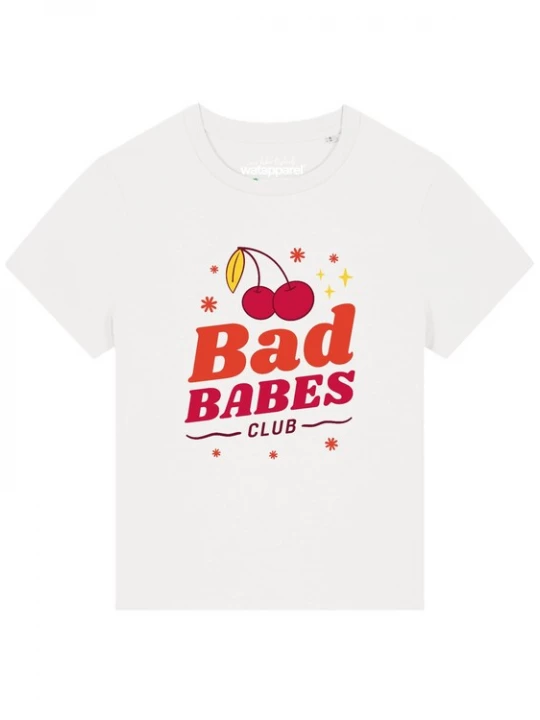 Foto van product Watapparel Shirt 'Bad babes club' rood / wit