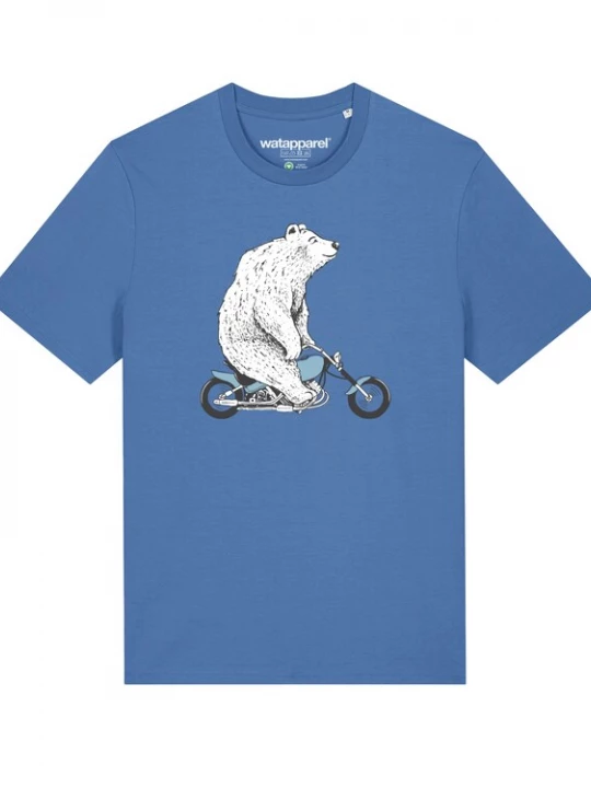 Foto van product Watapparel Shirt 'Bär auf Bike' blauw / hemelsblauw / gemengde kleuren