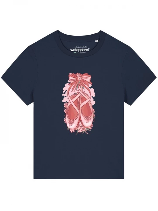 Foto van product Watapparel Shirt 'Ballettschuhe' navy / pink / rosa