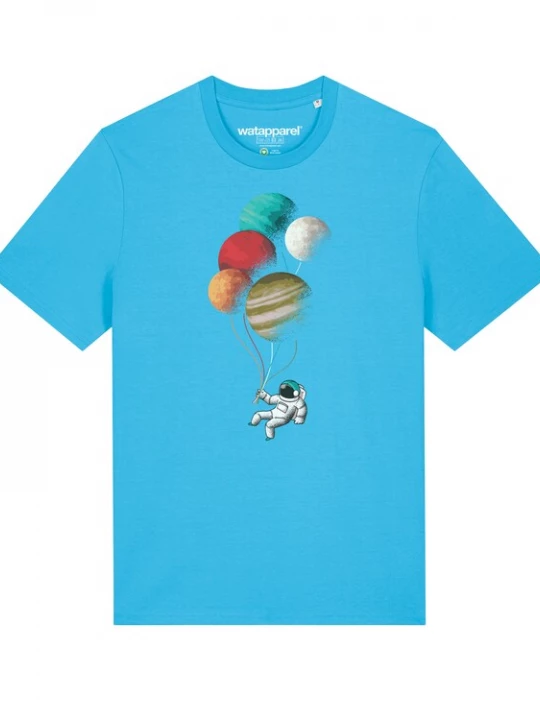 Foto van product Watapparel Shirt 'Balloon Spaceman' aqua / gemengde kleuren