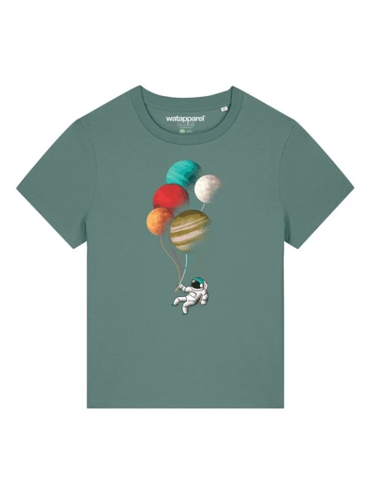 Foto van product Watapparel Shirt ' Balloon Spaceman ' groen / gemengde kleuren