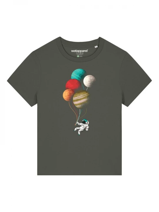 Foto van product Watapparel Shirt 'Balloon Spaceman' kaki / gemengde kleuren