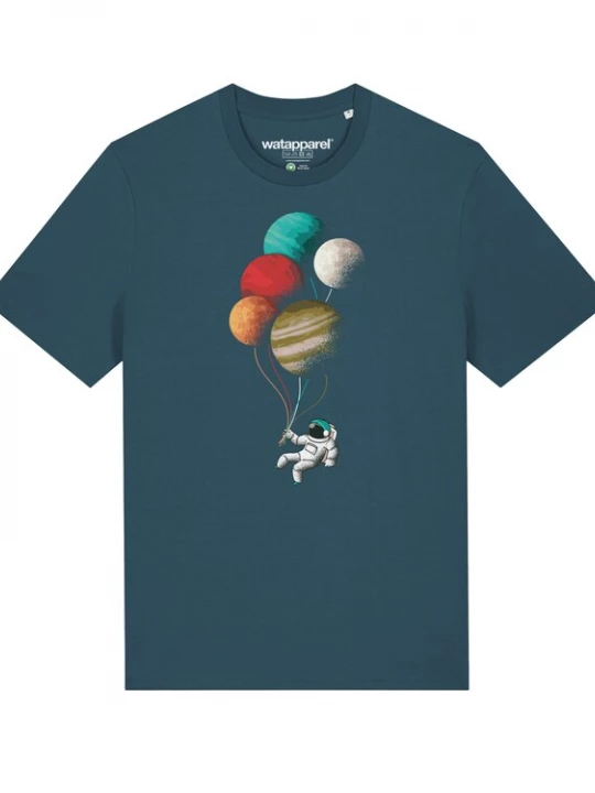 Foto van product Watapparel Shirt 'Balloon Spaceman' petrol / gemengde kleuren