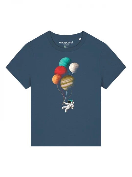 Foto van product Watapparel Shirt ' Balloon Spaceman ' petrol / gemengde kleuren