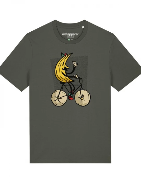 Foto van product Watapparel Shirt ' Banana Rider ' kaki / gemengde kleuren