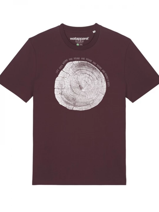Foto van product Watapparel Shirt ' Baumscheibe ' donkerrood / wit
