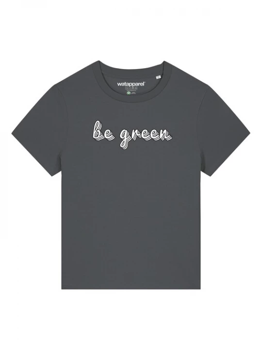 Foto van product Watapparel Shirt 'Be green' antraciet / wit