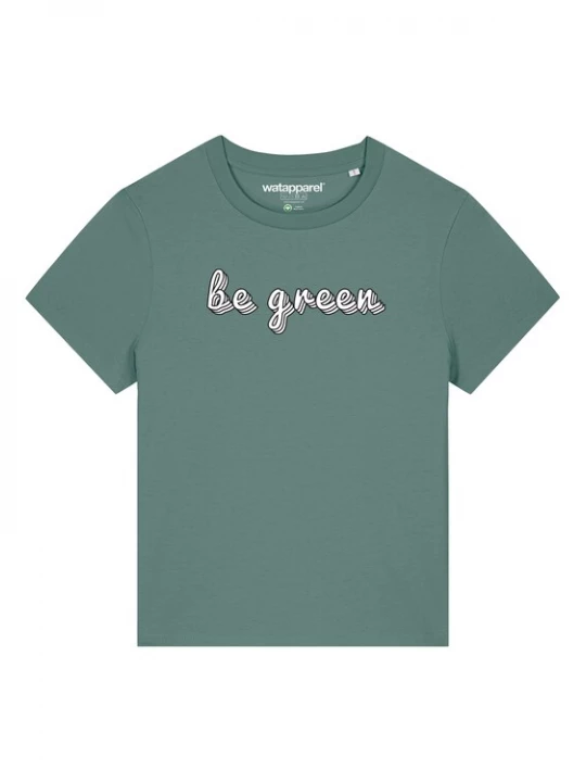Foto van product Watapparel Shirt 'Be green' groen / wit