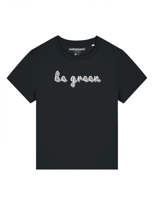 Foto van product Watapparel Shirt 'Be green' zwart / wit