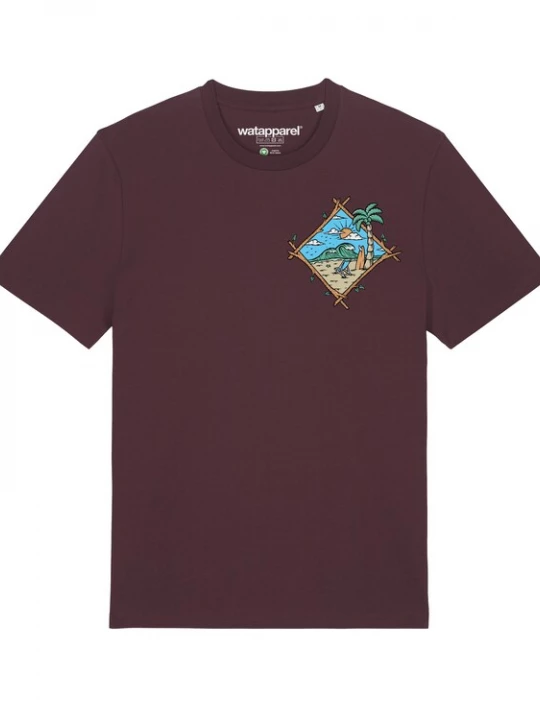 Foto van product Watapparel Shirt ' Beach is calling ' gemengde kleuren / donkerrood