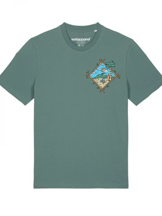 Foto van product Watapparel Shirt ' Beach is calling ' groen / gemengde kleuren