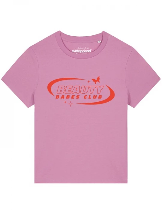 Foto van product Watapparel Shirt 'Beauty babes club' rosa / rood