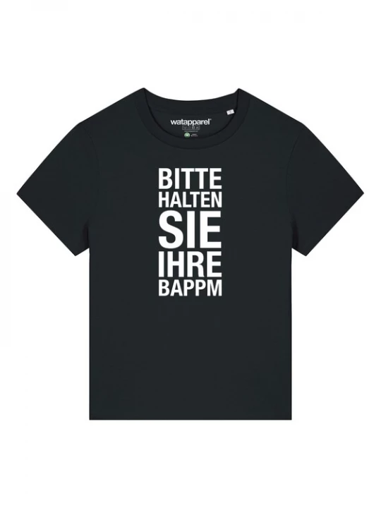 Foto van product Watapparel Shirt 'Bitte Halten Sie Ihre Bappm' zwart / wit