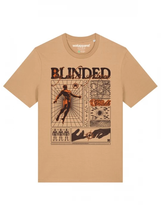 Foto van product Watapparel Shirt 'Blinded' beige / chocoladebruin / mokka / donkeroranje