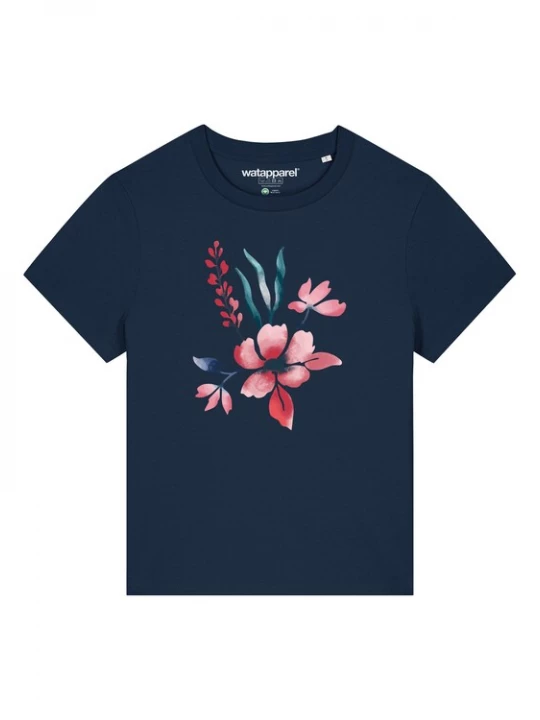 Foto van product Watapparel Shirt ' Blume in Wasserfarbe 01 ' navy / gemengde kleuren