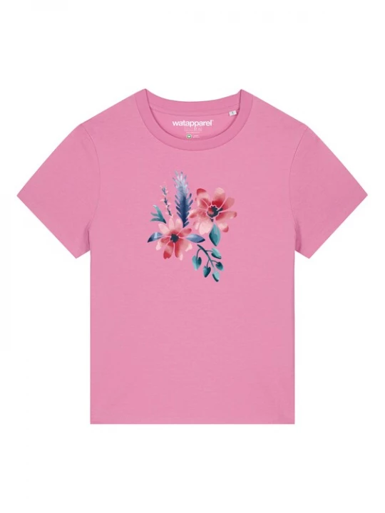 Foto van product Watapparel Shirt 'Blume in Wasserfarbe 02' groen / rosa