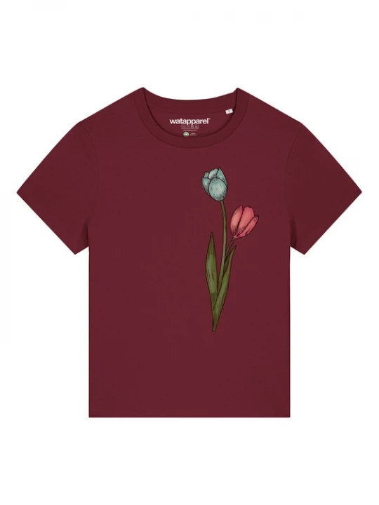 Foto van product Watapparel Shirt 'Blume in Wasserfarbe 05' blauw / groen / rood / bordeaux