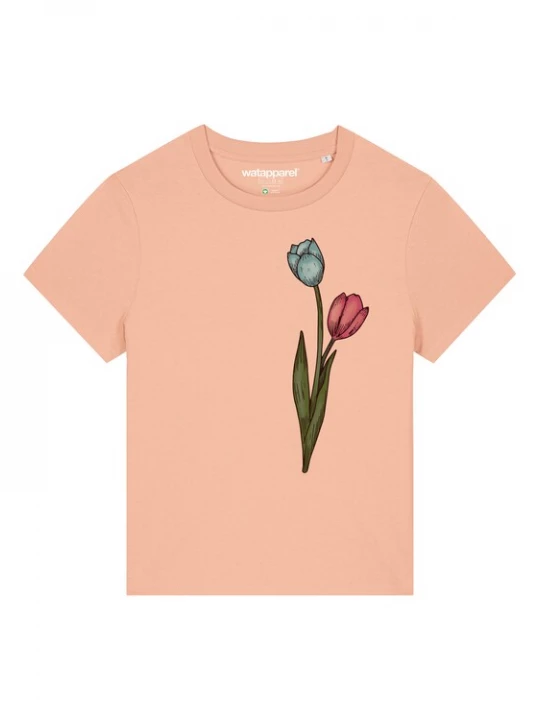 Foto van product Watapparel Shirt 'Blume in Wasserfarbe 05' gemengde kleuren / abrikoos