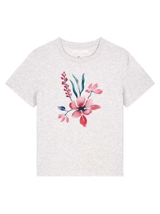 Foto van product Watapparel Shirt ' Blume in Wasserfarbe' wit gemêleerd