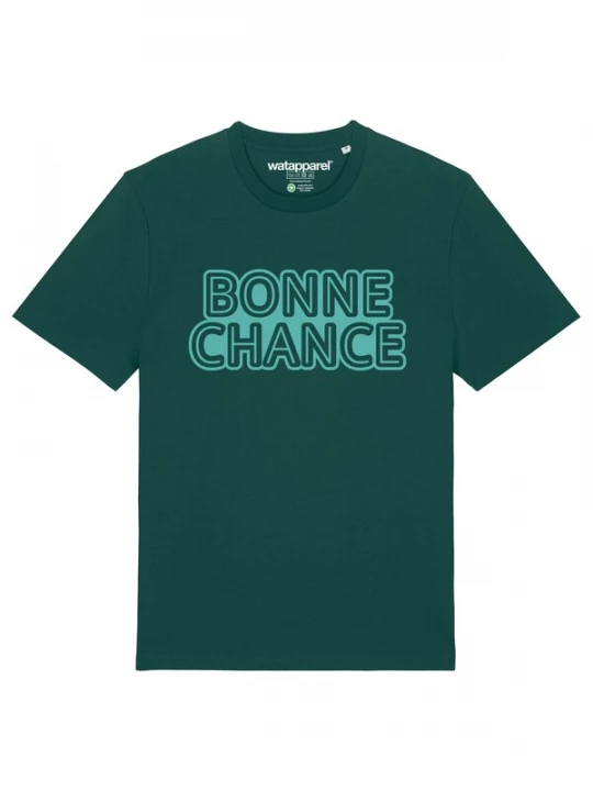 Foto van product Watapparel Shirt 'Bonne Chance' jade groen / donkergroen