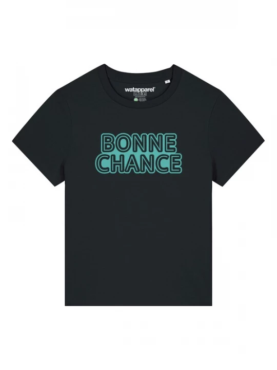 Foto van product Watapparel Shirt 'Bonne Chance' jade groen / zwart