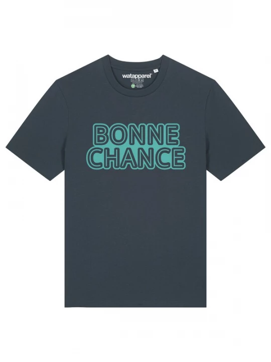 Foto van product Watapparel Shirt 'Bonne Chance' turquoise / antraciet