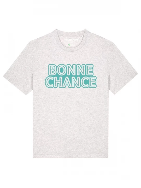 Foto van product Watapparel Shirt 'Bonne Chance' turquoise / grijs gemêleerd