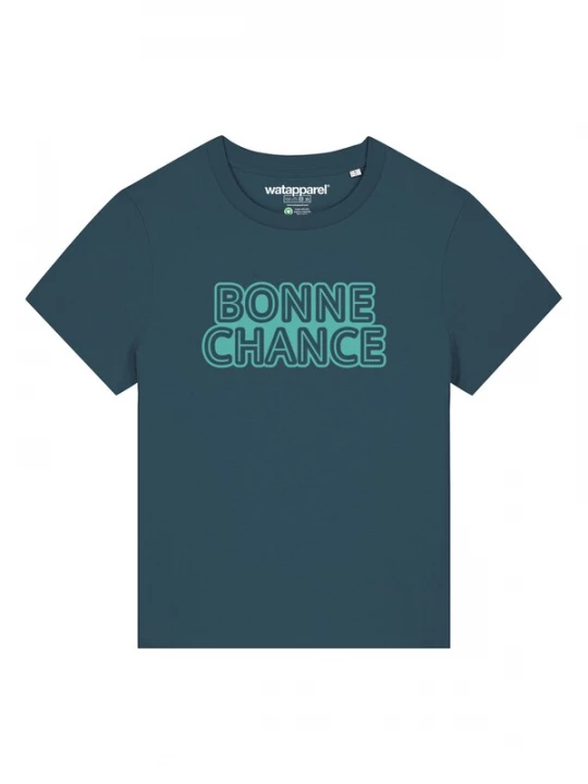 Foto van product Watapparel Shirt 'Bonne Chance' turquoise / petrol