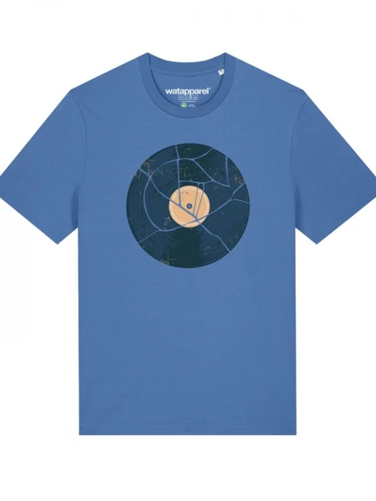 Foto van product Watapparel Shirt 'Broken Vinyl' lichtblauw / lichtbruin / zwart