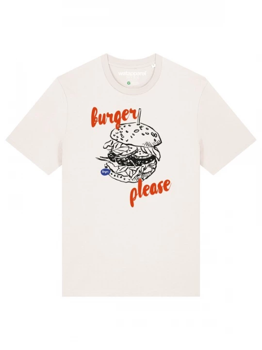 Foto van product Watapparel Shirt 'Burger Please' rood / zwart / natuurwit
