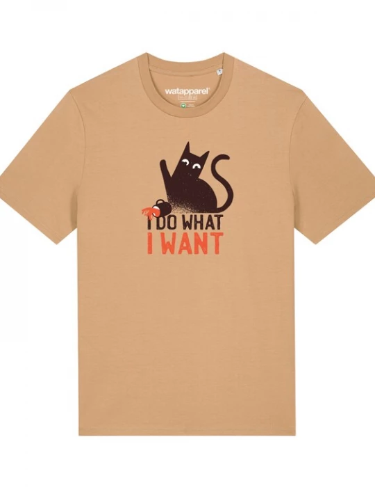 Foto van product Watapparel Shirt ' Cat ' beige / gemengde kleuren