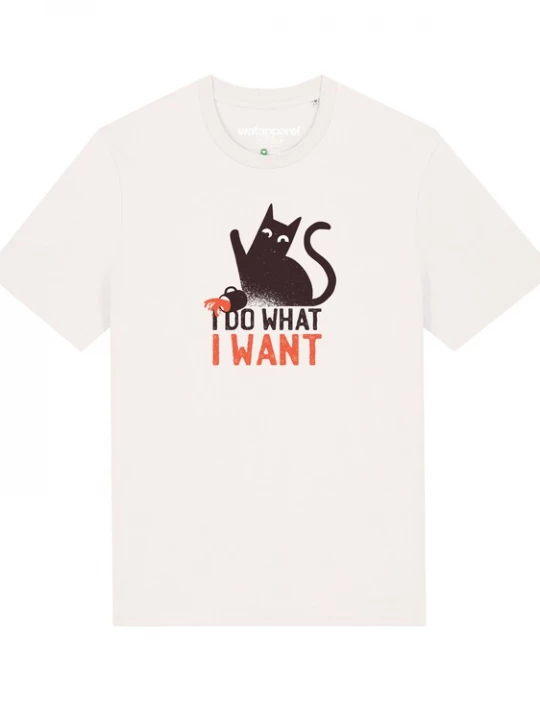 Foto van product Watapparel Shirt ' Cat ' oranjerood / zwart / wit