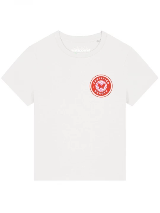 Foto van product Watapparel Shirt 'Certified beauty' rood / wit