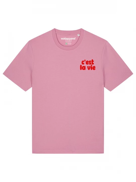 Foto van product Watapparel Shirt 'Cest La Vie' rosa / knalrood