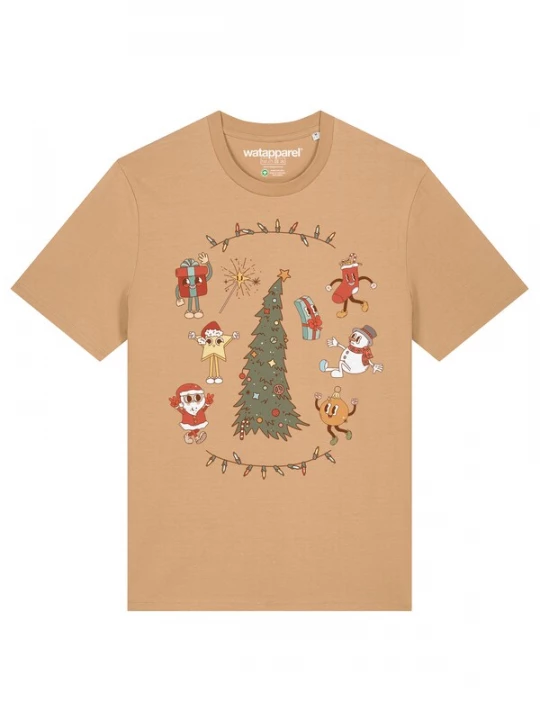 Foto van product Watapparel Shirt 'Christmas 2024' beige / olijfgroen / kersrood / offwhite