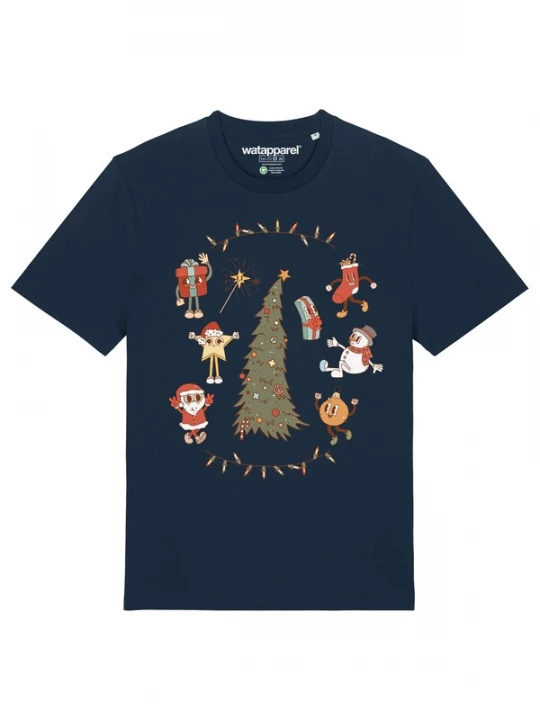 Foto van product Watapparel Shirt 'Christmas 2024' marine / olijfgroen / rood / wit