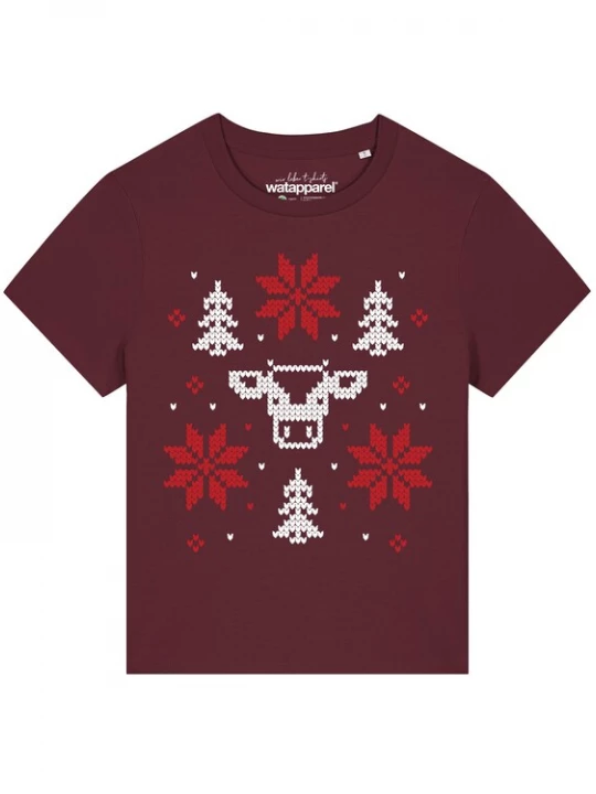 Foto van product Watapparel Shirt 'Christmas with love' bordeaux / wit