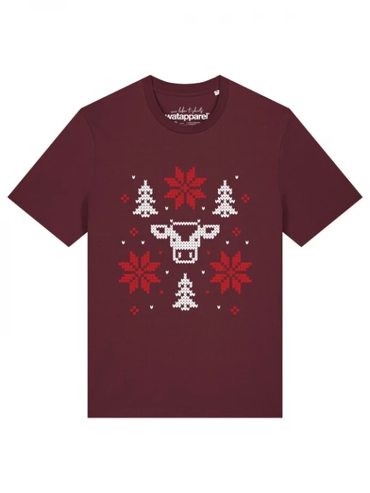 Foto van product Watapparel Shirt 'Christmas With Love' bordeaux / wit