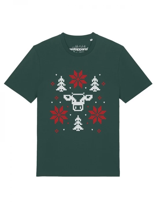 Foto van product Watapparel Shirt 'Christmas with love' donkergroen / rood / wit