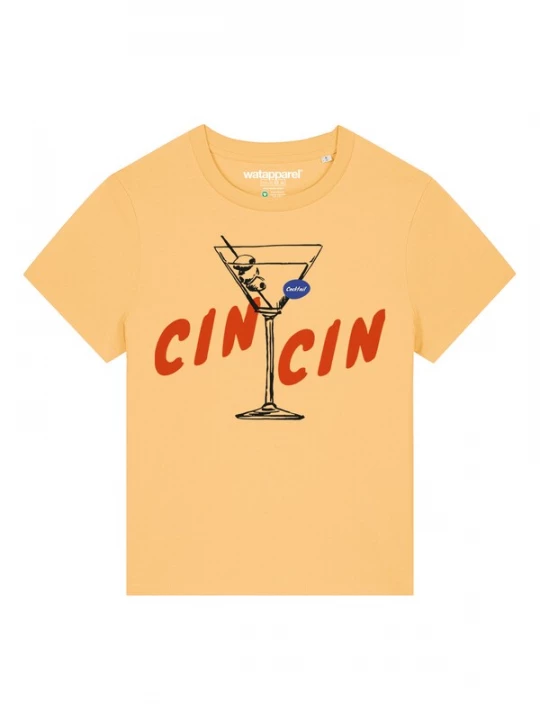 Foto van product Watapparel Shirt 'Cin Cin' blauw / honing / kreeft / zwart