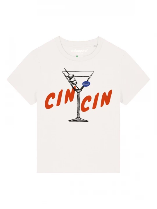Foto van product Watapparel Shirt 'Cin Cin' donkerblauw / robijnrood / zwart / wit