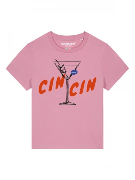 Foto van product Watapparel Shirt 'Cin Cin' saffier / rosa / oranjerood / zwart