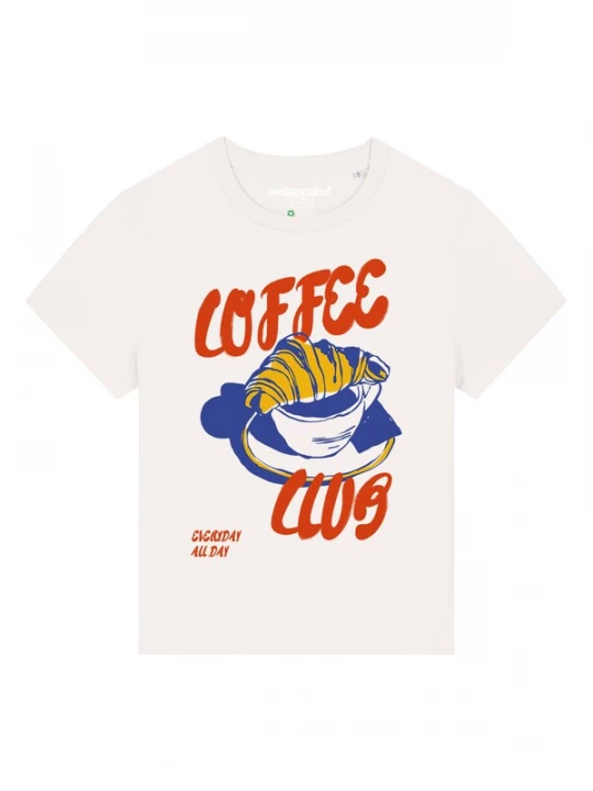 Foto van product Watapparel Shirt 'Coffee Club' blauw / oranje / rood / wit