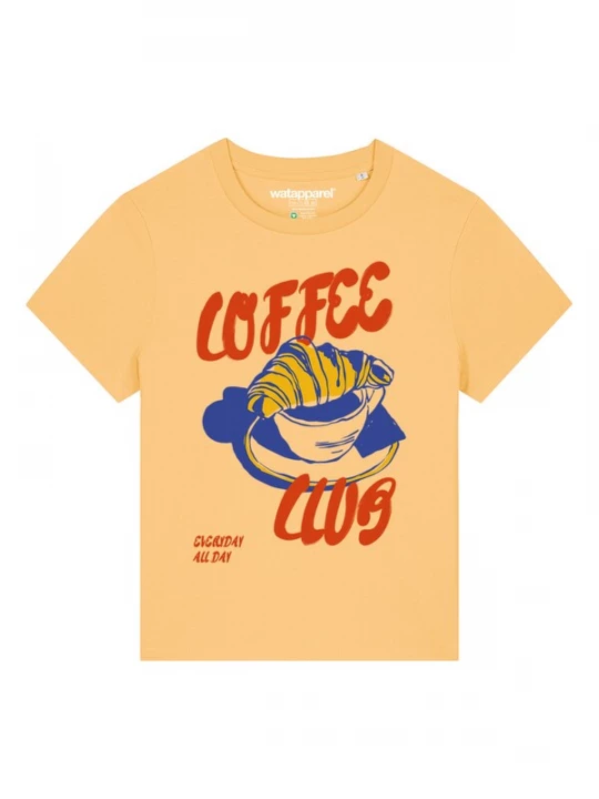 Foto van product Watapparel Shirt 'Coffee Club' blauw / roestbruin / goudgeel