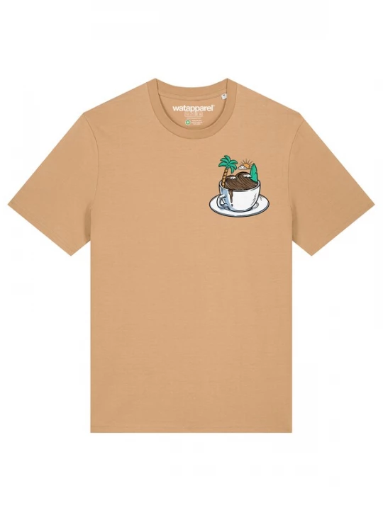 Foto van product Watapparel Shirt 'Coffee Waves' beige / grasgroen / offwhite