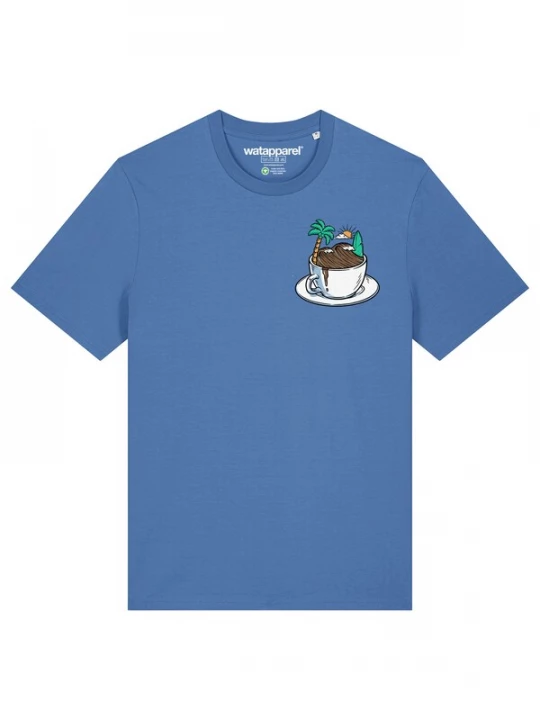Foto van product Watapparel Shirt 'Coffee Waves' blauw / bruin / groen / wit