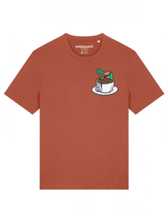 Foto van product Watapparel Shirt 'Coffee Waves' bruin / roestbruin / groen / wit