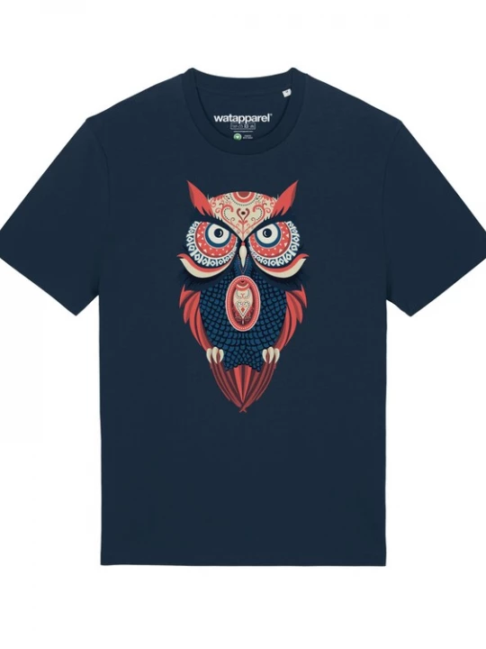Foto van product Watapparel Shirt ' Colorful Owl ' donkerblauw / gemengde kleuren