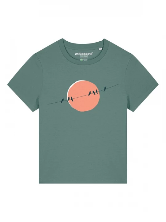 Foto van product Watapparel Shirt 'Countryside 01' groen / petrol / zalm roze / wit